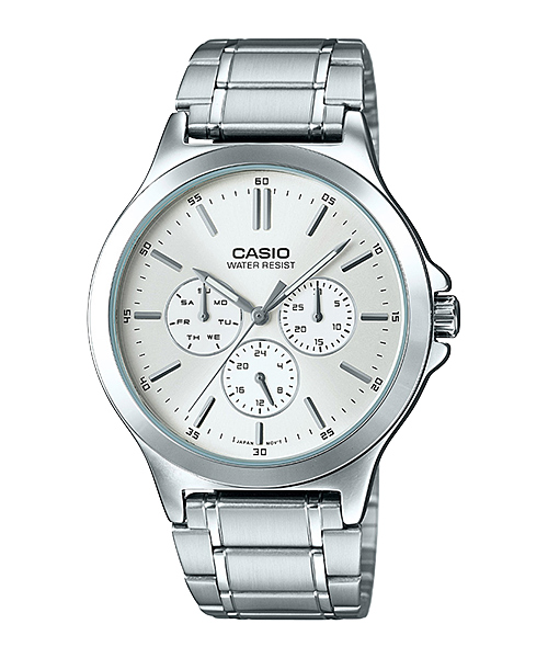 CASIO Standard รุ่น MTP-V300D-7AUDF สีเงิน หน้าปัดขาว สินค้าของเเท้ รับประกันศูนย์ CMG