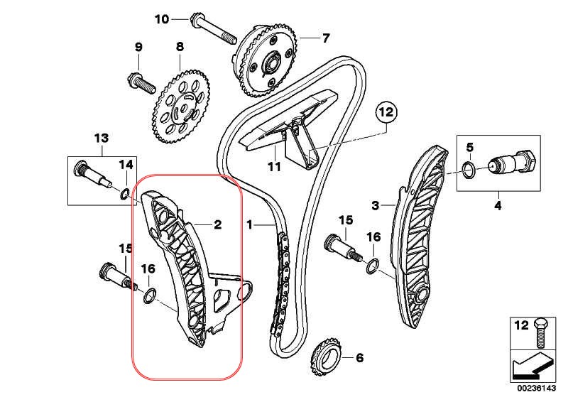 รางโซ่ราวลิ้น ตัวซ้าย MINI COOPER S(N14), R56-59 (11317568241) ยี่ห้อ FEBI