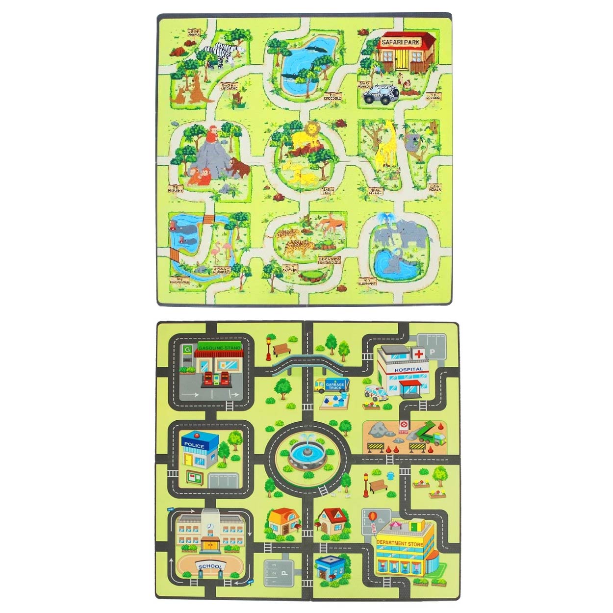 โฟมยาง แผ่นโฟม โฟมปูพื้น ASTA ชุดท้องถนน / ชุดสวนสัตว์ ขนาด 47 x 47 ซม. (1 ชุดมี 4 แผ่น)