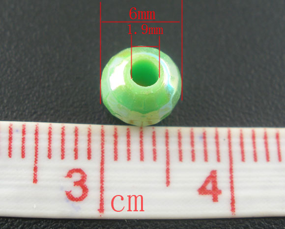 ลูกปัดอะครีลิคประกายมุก 6x6mm 400 เม็ดคละสี