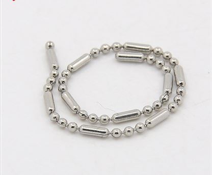 โซ่ไข่ปลา สแตนเลส 304 เม็ดกลมขนาด 1.5 มม. สลับเม็ดยาว ม้วน 50 เมตร พรีออเดอร์