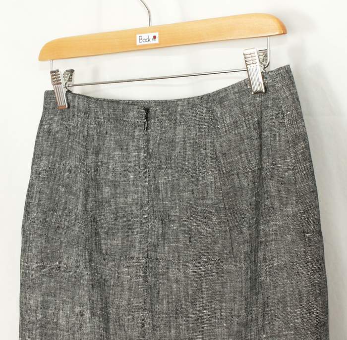 SK-221 กระโปรงแฟชั่น&ทำงาน ทรงย้วย ผ้าลินินญี่ปุ่นเชมเบ้ โทนดำ