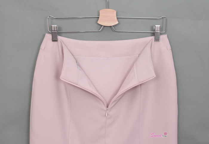 SK-504 กระโปรงทรงสอบ ผ้าเมแกนสีนู้ด