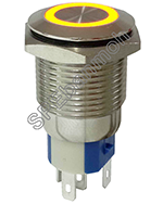 GQ16-E-DZ สวิทช์เหล็ก กดติด-กดดับ ไฟวงรอบ24V YEL