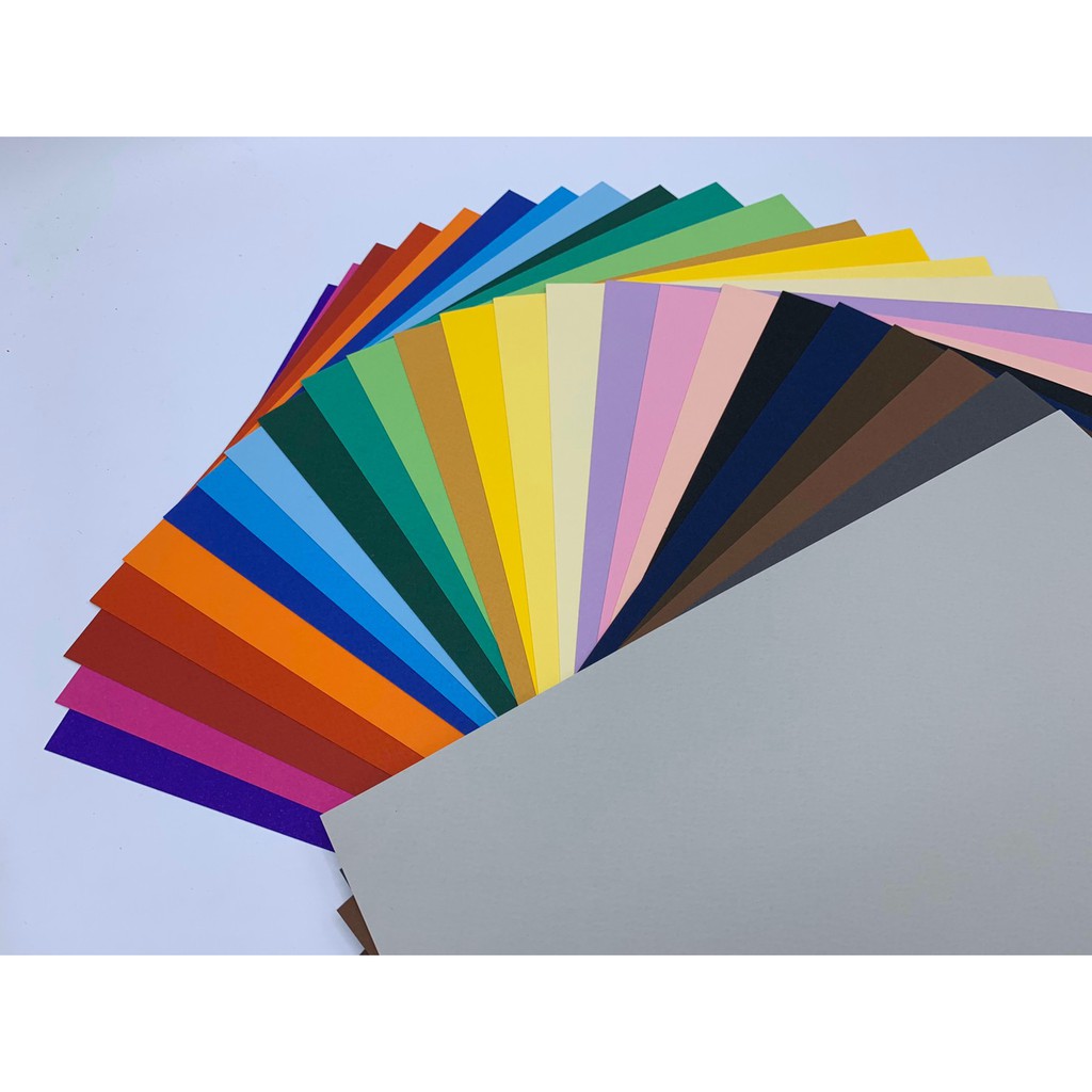 กระดาษ ร้อยปอนด์ สี ขนาด A4 มี 25 สี เนื้อ ร้อยปอนด์ หนา 220 แกรม สำหรับ ทำงาน ประดิษฐ์ งานฝีมือ DIY เอ4