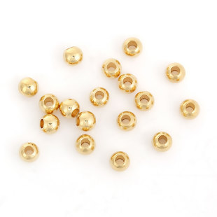 ลูกปัดสแตนเลส 304 Stainless Steel Spacer Beads Round Gold Plated About 4mm( 1/8") Dia, Hole: Approx 1.6mm,