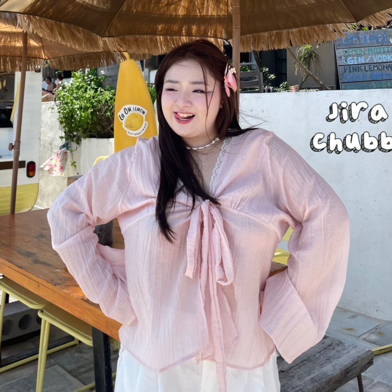 J107 ต้อนรับลมร้อน ไปทะเล สายคาเฟ่ ไม่ควรพลาด เสื้อคลุม สาวอวบ ฟ้า ครีม ชมพู อกได้ถึง50นิ้ว หน้าผ้า50 นิ้ว