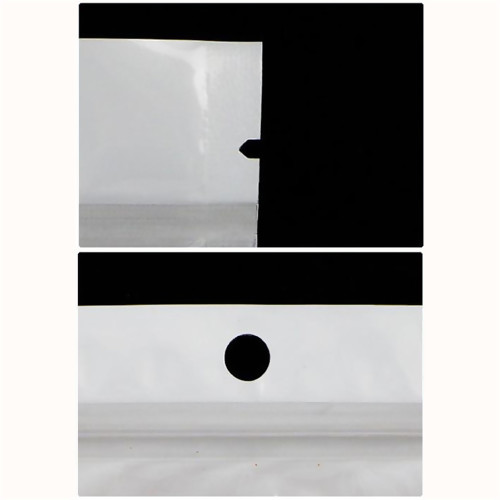 ถุงซิปล็อค พีวีซี หน้าใสหลังขาว มีรูแขวน 2 ขนาด พอดีสำหรับหน้ากากอนามัย แพ็ค 20 ใบ