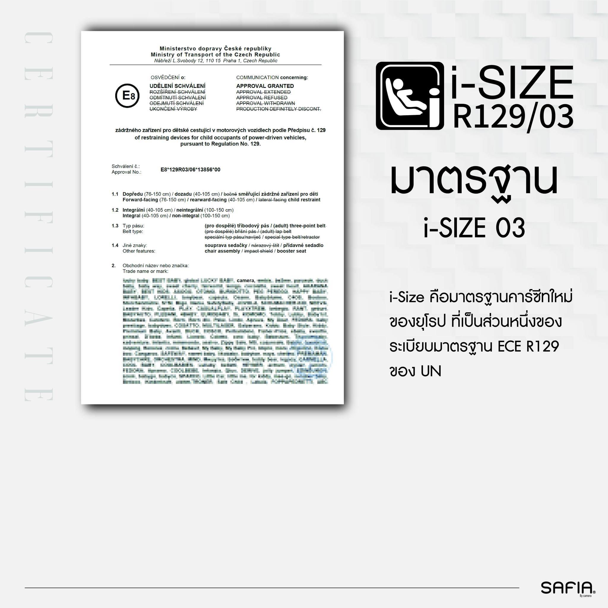 CAMERA | คาร์ซีท I-SAFIA หมุน 360 องศา พร้อมหลังคาและ LEG SUPPORT มาตรฐาน I-SIZE