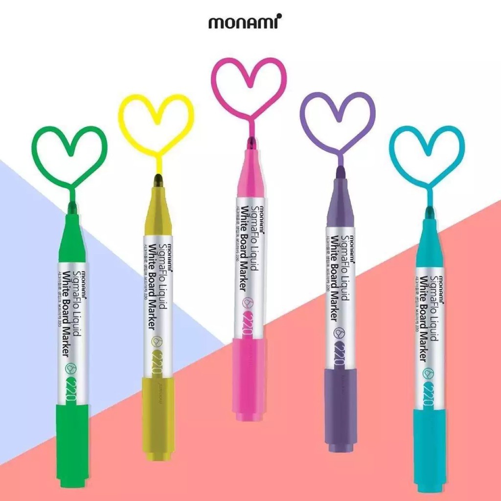 Monami Whiteboard ปากกา ไวท์บอร์ด แบบลบได้ โมนามิ SigmaFlo Liquid Marker รุ่น 220 แบบหัวกลม แบบเซ็ต