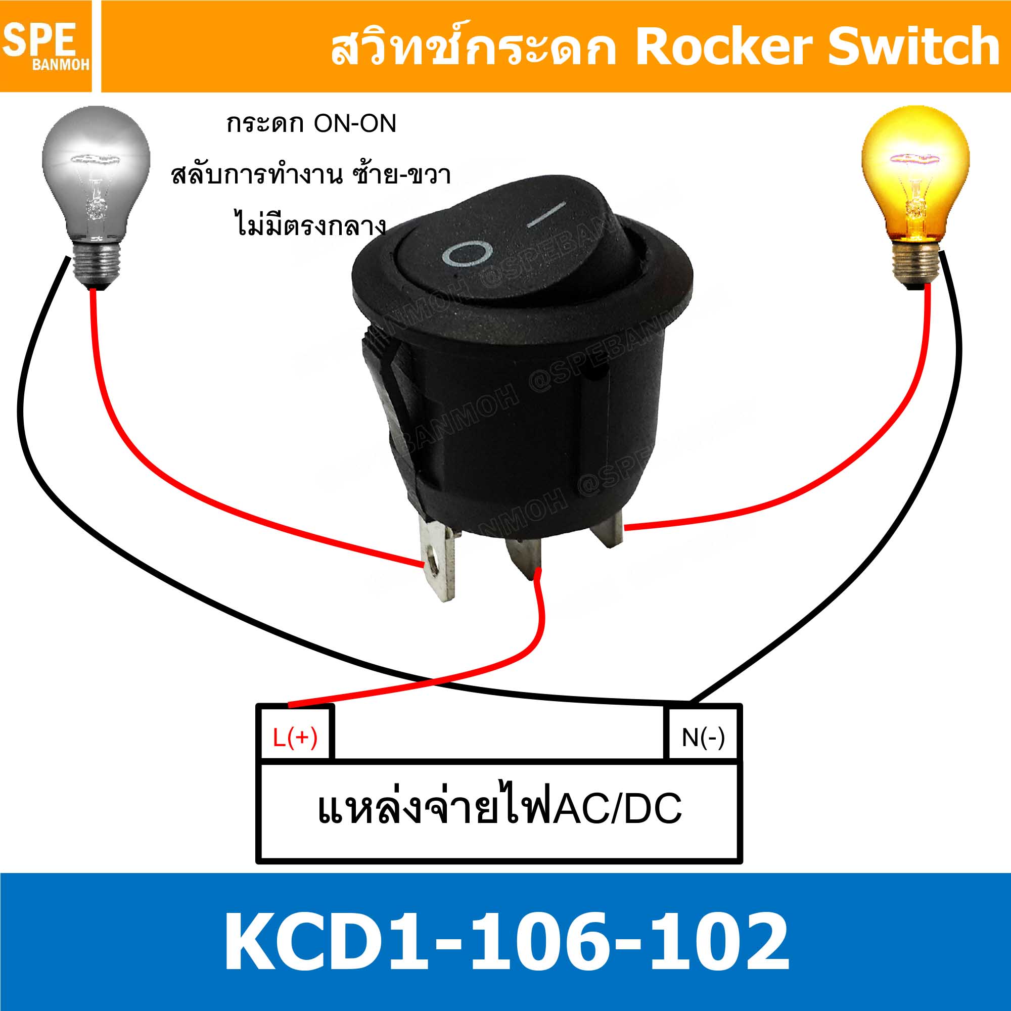 [ 5ชิ้น ] KCD1-106-102 ดำ Black สวิทช์กระดกกลม KCD1 3ขา ON-ON สวิทช์ KCD1 Rocker switch สวิทช์ กระดก กลม KCD1-106-102 3 ขา ON ON 6A 250V 3 Pin เปิด ปิด 3Pin ON ON สวิทกระดกกลม สวิทช์ กระดกกลม สวิทกลม KCD1 สวิทช์กระดก SW KCD1 สวิทช์กลม สวิทกลม สวิท กลม