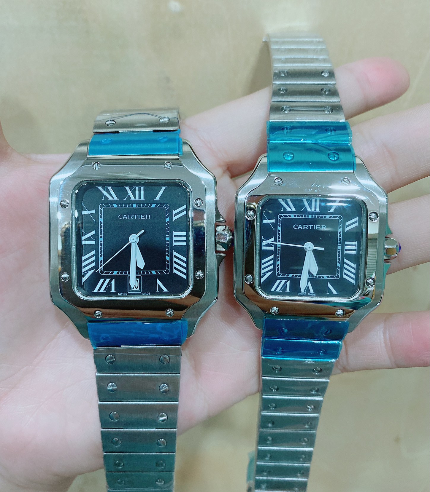 Cartier Santos 100 - Stainless (Medium size) กล่องหนัง พร้อมอุปกรณ์ครบชุด