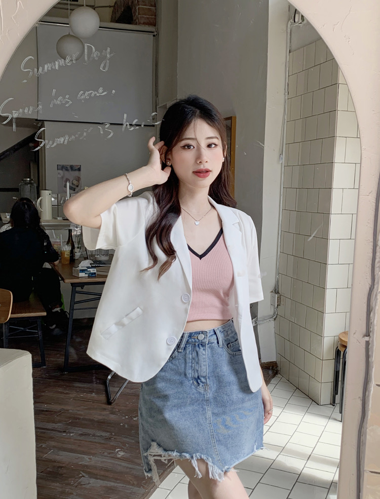 Summer mini blazer - เสื้อคลุมเบลเซอร์มินิ แขนสั้น
