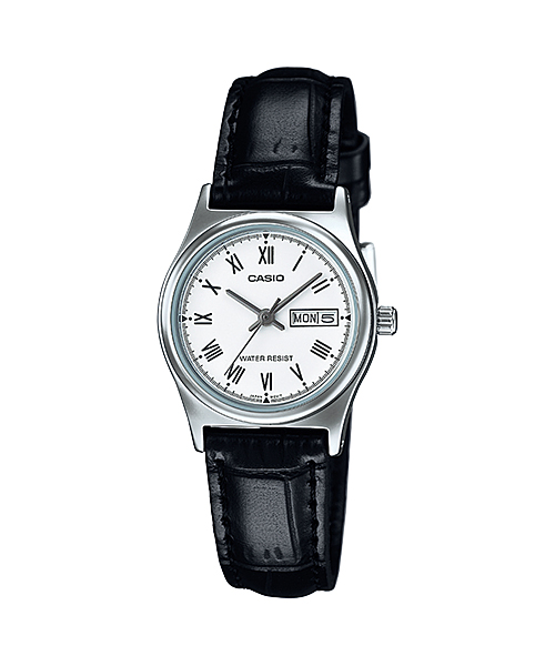CASIO Standard รุ่น LTP-V006L-7BUDF สีดำ เลขโรมัน มีวันที่ สินค้าของเเท้