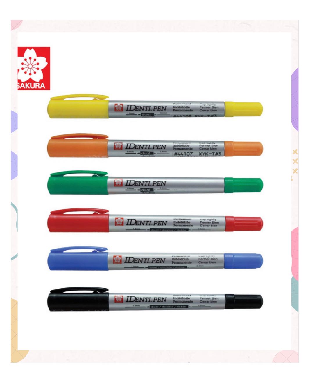 ปากกา Permanent Marker 2 หัว ตราซากุระ sakura รุ่น identi pen ปากกาเขียนซีดี เขียนพลาสติก ลบไม่ได้