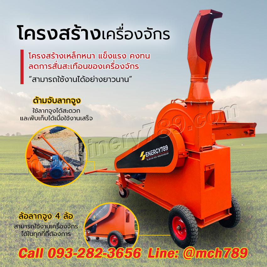 เครื่องสับหญ้าอเนกประสงค์ รุ่น ZONE 1 + สายพานเข้ากำลังผลิต 3.5 ตัน/ชม. เครื่องสับหญ้าเนเปียร์ เครื่องย่อยทางมะพร้าว เครื่องสับต้นข้าวโพด เครื่องสับต้นอ้อย เครื่องสับย่อยอเนกประสงค์ Feed Grain Straw Grinder Mill / Grass Grinding Machine