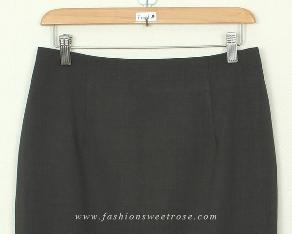 SK-394 กระโปรงแฟชั่น&ทำงาน ทรงดินสอ ผ้า Rose Skinny สีเทาดำ สไตน์เรียบหรู