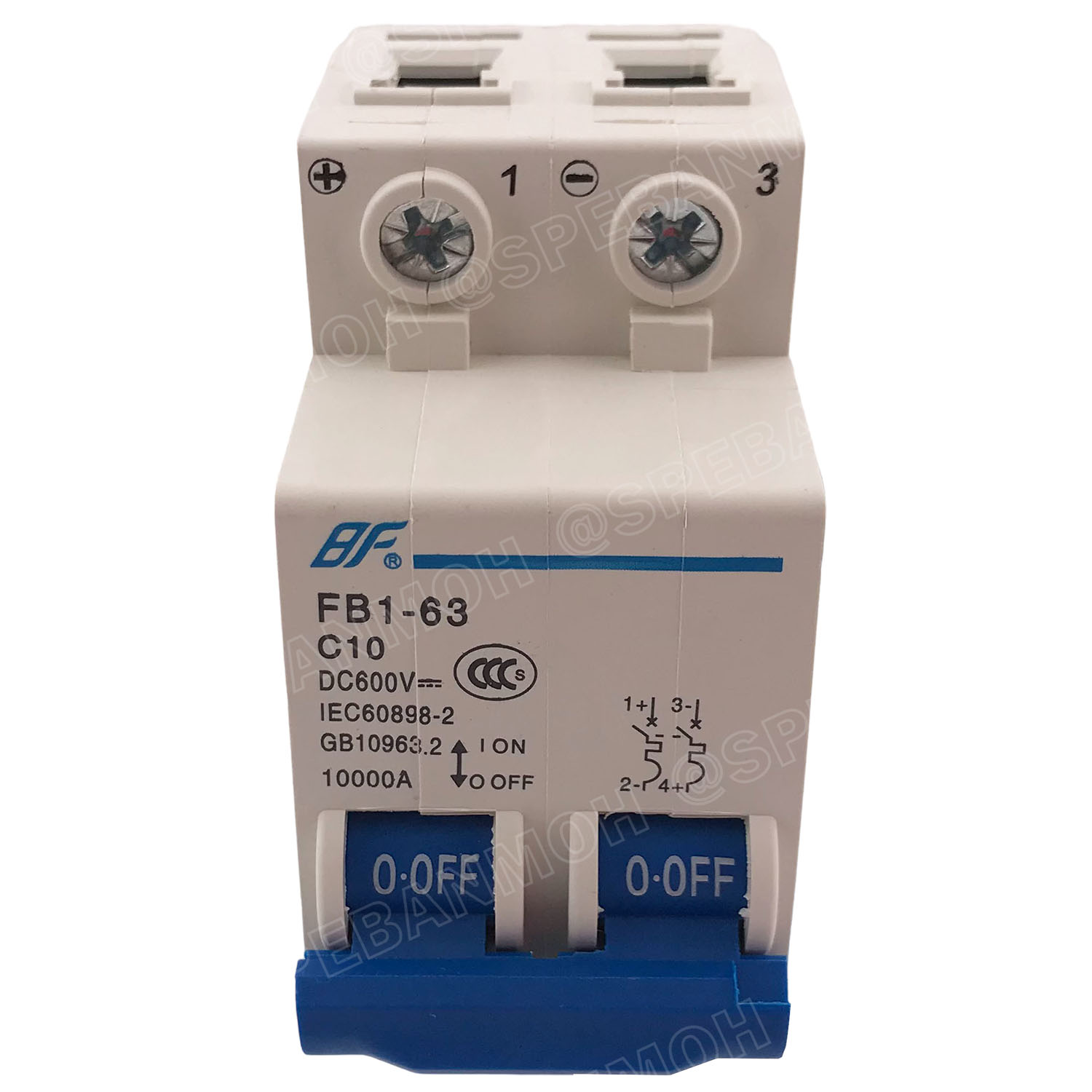 [ 1ชิ้น ] FB1-63-2P 10A BF เบรกเกอร์ ดีซี 2P 10แอมป์ 2Pole DC Breaker 600 VDC DC Circuit Breaker 2P สำหรับงาน solar cell เบรกเกอร์ไฟฟ้าโซลาร์เซลล์ DC ป้องกันกระแสเกิน ใช้ได้กับไฟฟ้ากระแสตรง DC เบรกเกอร์ 2โพล Solar Breaker เซอร์กิตเบรกเกอร์ MCB Breaker