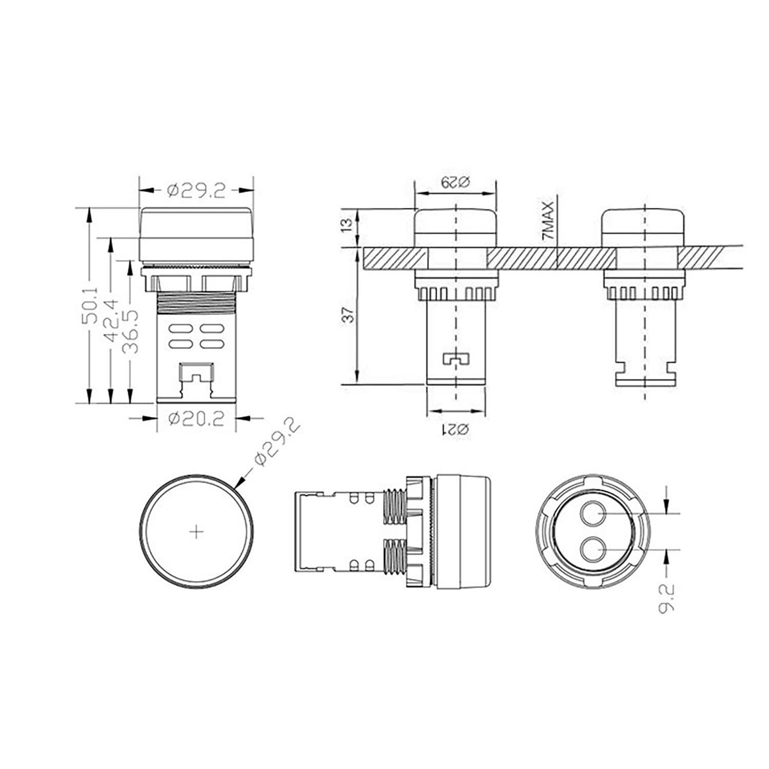[ 1ชิ้น ] AD16-22DSA สีขาว White ไพล็อตแลมป์ วัดกระเเส หลอดไฟ วัด กระเเส Amp แอมป์ มิเตอร์ หลอดวัด A หลอดวัด A หลอดวัดกระเเสไฟฟ้า AC 0-100A หลอดไฟวัดแอม A 22มม วัดแอม Mini Amp Meter 22mm Lamp Meter หลอดดิจิตอล แสดงผล LED แอมมิเตอร์ วัดกระเเสไฟฟ้า AC 0 - 1