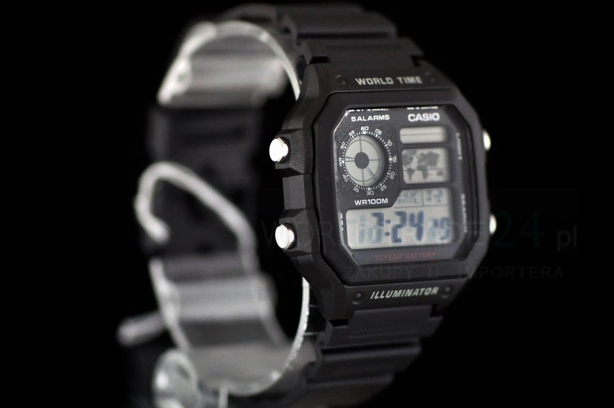 CASIO NORMAL รุ่น AE-1200WH-1AV สีดำ สินค้าของเเท้ รับประกันศูนย์ cmg 1 ปี