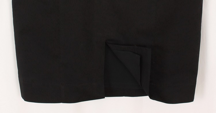 SK-129 กระโปรงแฟชั่น&ทำงาน ทรงสอบแบบตัดต่อ ผ้าคอตต้อนญี่ปุ่น สีดำ