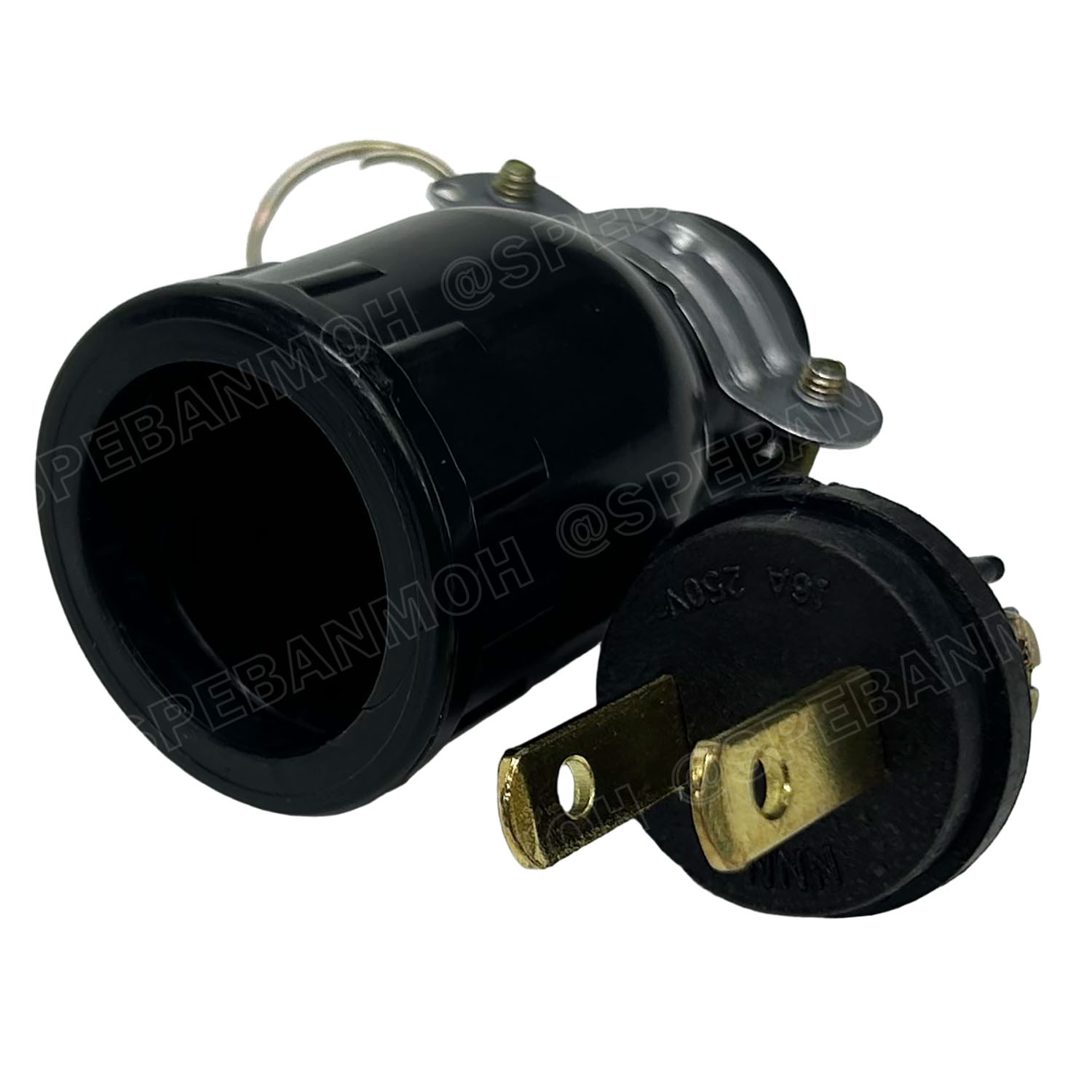 [ 4ชิ้น ] ACP-R001 ปลั๊กยาง ตัวผู้ 2ขาแบน AC Power Plug ท้ายห่วง 16A 250V ปลั๊กตัวผู้ 2ขาแบน ต่อสาย AC Plug 2P 16แอมป์ 220โวตต์ Male Ac Plug ปลั๊กยาง 2ขา ปลั๊กเสียบขาแบน Male Plug 2แบน ปลั๊กตัวผู้ต่อสาย