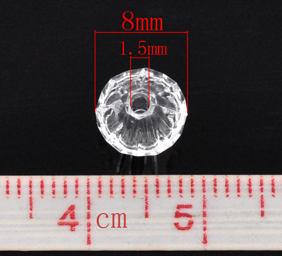 ลูกปัดอะครีลิคไบคอนเหลี่ยมเจีย ขนาด 8x8mm แพ็ค 100 เม็ด