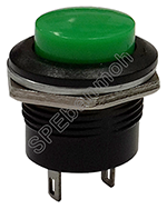 [ 5ชิ้น ] R13-507 สวิทช์กดติด-ปล่อยดับ (Momentary) OFF-(ON) 3A 250VAC สีเขียว (Green)