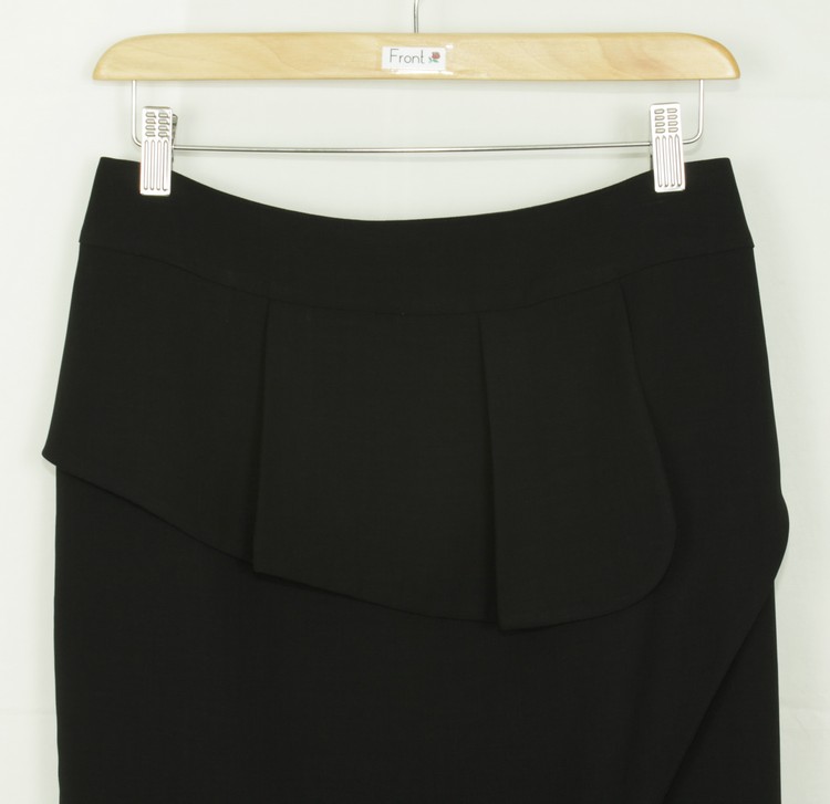 SK-173 กระโปรงแฟชั่น&ทำงาน ทรงสอบ ผ้า CHANEL สีดำ