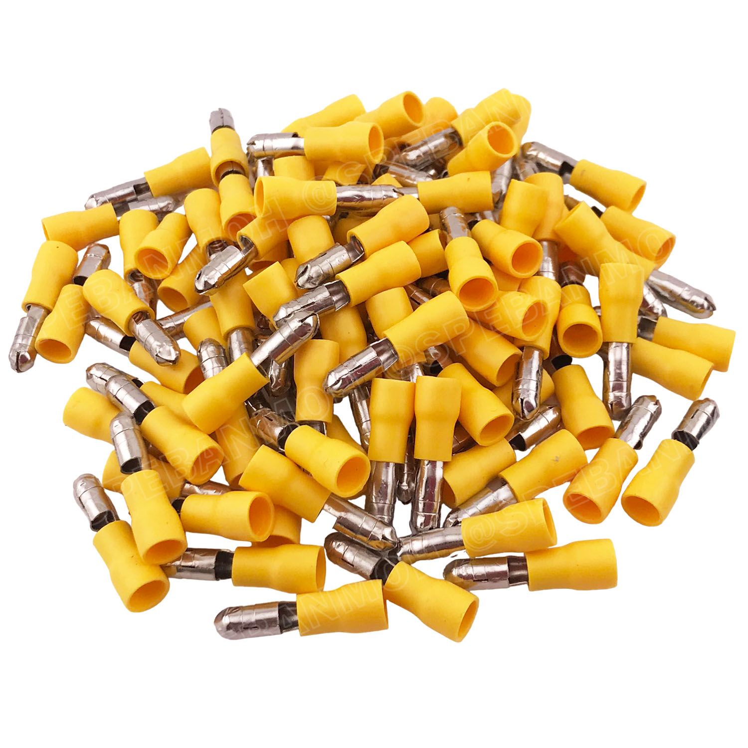 [ 100คู่/ถุง ] FRD 5 + MPD 5 หางปลาเสียบกลม ตัวผู้ + เมีย หุ้มฉนวน สำหรับสาย 4.0-6.0 mm2 12-10awg หางปลาหุ้มฉนวน Crimping Terminal หางปลาเสียบกลม ตัวผู้ Male + ตัวเมีย Female เทอร์มินอลต่อสาย ขั้วต่อสายไฟ Insulated Terminal ตัวต่อสาย หุ้มฉนวน ข้อต่อสายแบบ