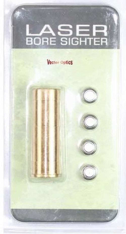Vector Optics เลเซอร์ตั้งศูนย์สำหรับลูกซอง เบอร์ 12 Brass Style Red Dot Laser Bore Sight 12 GA Caliber Sight Bore sight Kit Collimator