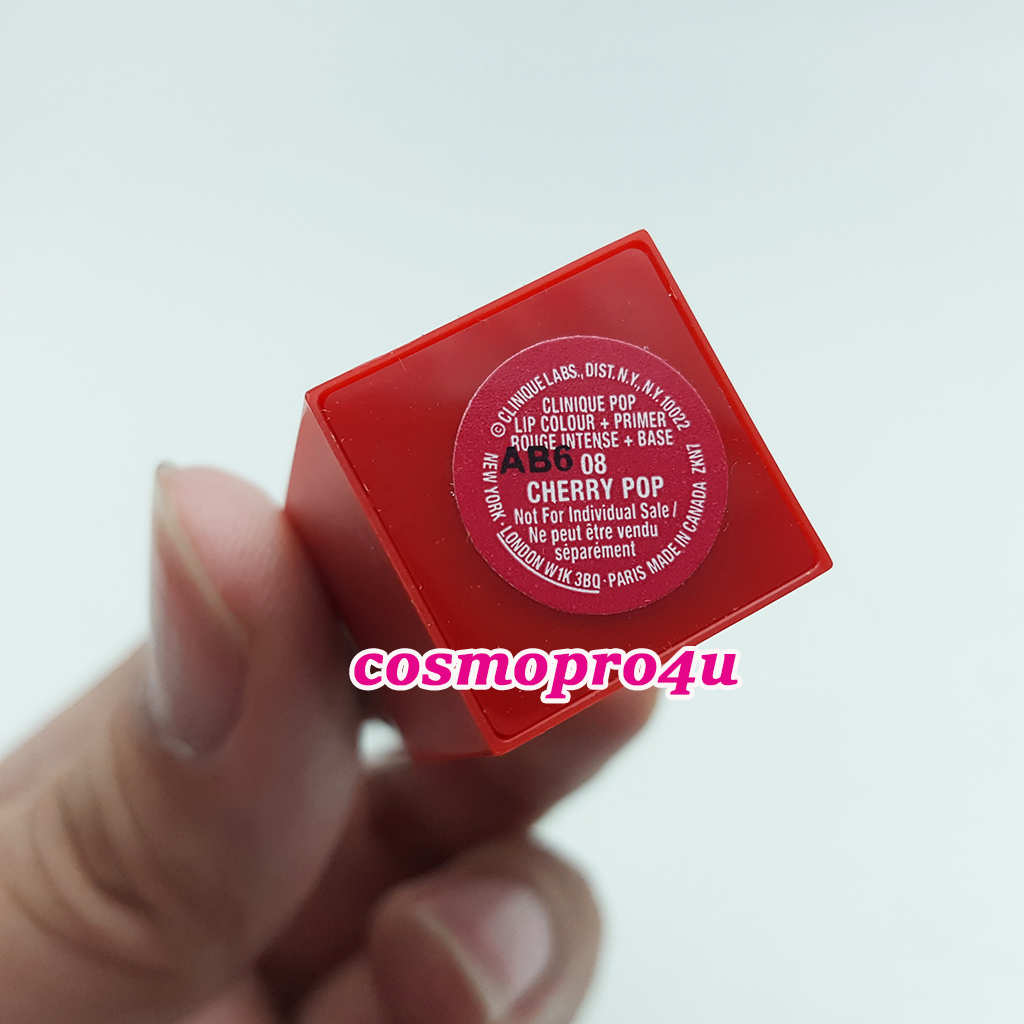 ลิป CLINIQUE Pop Lip #08 Cherry Pop 2.3g ลิปป๊อปคลินิกข์ เชอร์รี่ ป๊อป no box