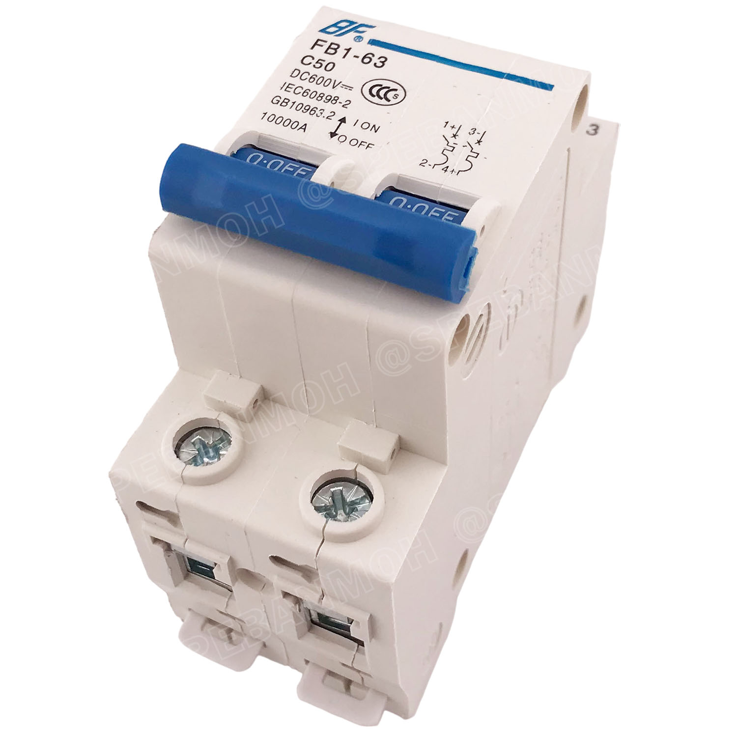 [ 1ชิ้น ] FB1-63-2P 50A BF เบรกเกอร์ ดีซี 2P 50แอมป์ 2Pole DC Breaker 600 VDC DC Circuit Breaker 2P สำหรับงาน solar cell เบรกเกอร์ไฟฟ้าโซลาร์เซลล์ DC ป้องกันกระแสเกิน ใช้ได้กับไฟฟ้ากระแสตรง DC เบรกเกอร์ 2โพล Solar Breaker เซอร์กิตเบรกเกอร์ MCB Breaker