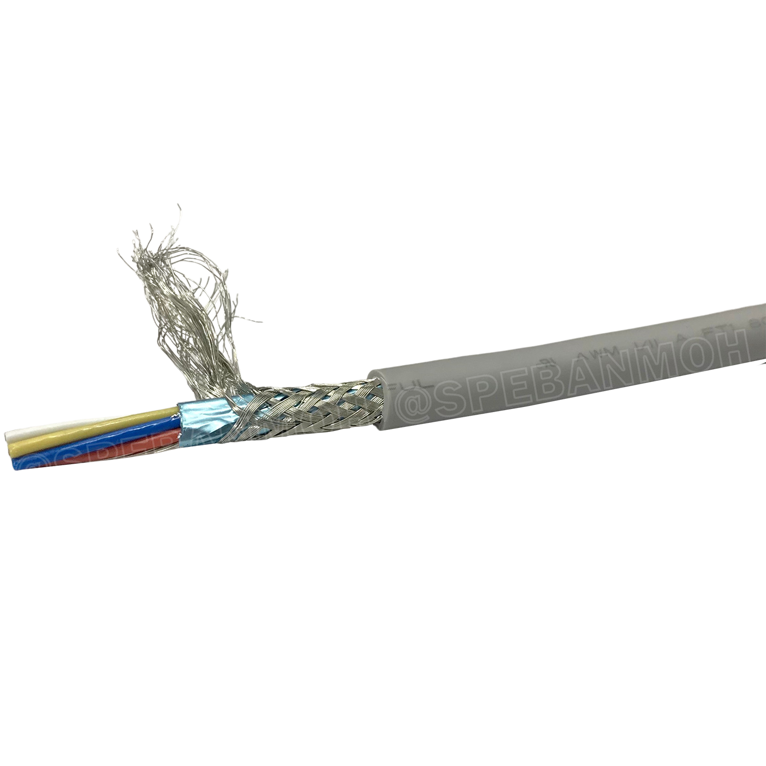 [ 100 เมตร ] TW-2464BS-22AWG-06C สีเทา Grey สายมัลติคอร์ 6 คอร์ ขนาด 22AWG 6Cx22AWG UL2464 300V 80°C AWG22 เบอร์ 22 สายชีลรอบ Braid Shielded Multicore Cable 6C Computer Cable TCU Tinned Stranded Copper AWM 2464 22AWG VW-1 80°C 300V E150612 Thai Wonderful