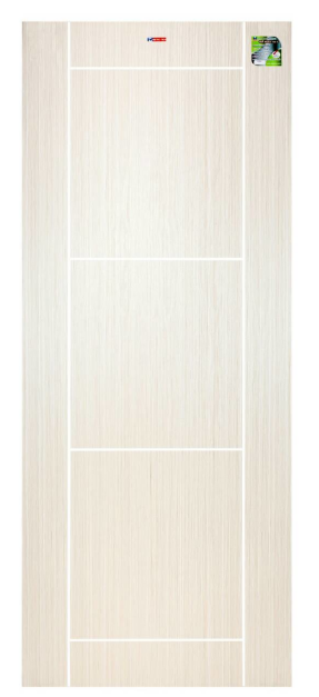 MP17 ประตู UPVC เซาะร่อง สีไวท์โอ๊ค