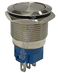GQ19-F11-D-SL สวิทช์เหล็ก แบบหัวเรียบ กดติด-ปล่อยดับ Momentary Metal switch สวิทเหล็ก