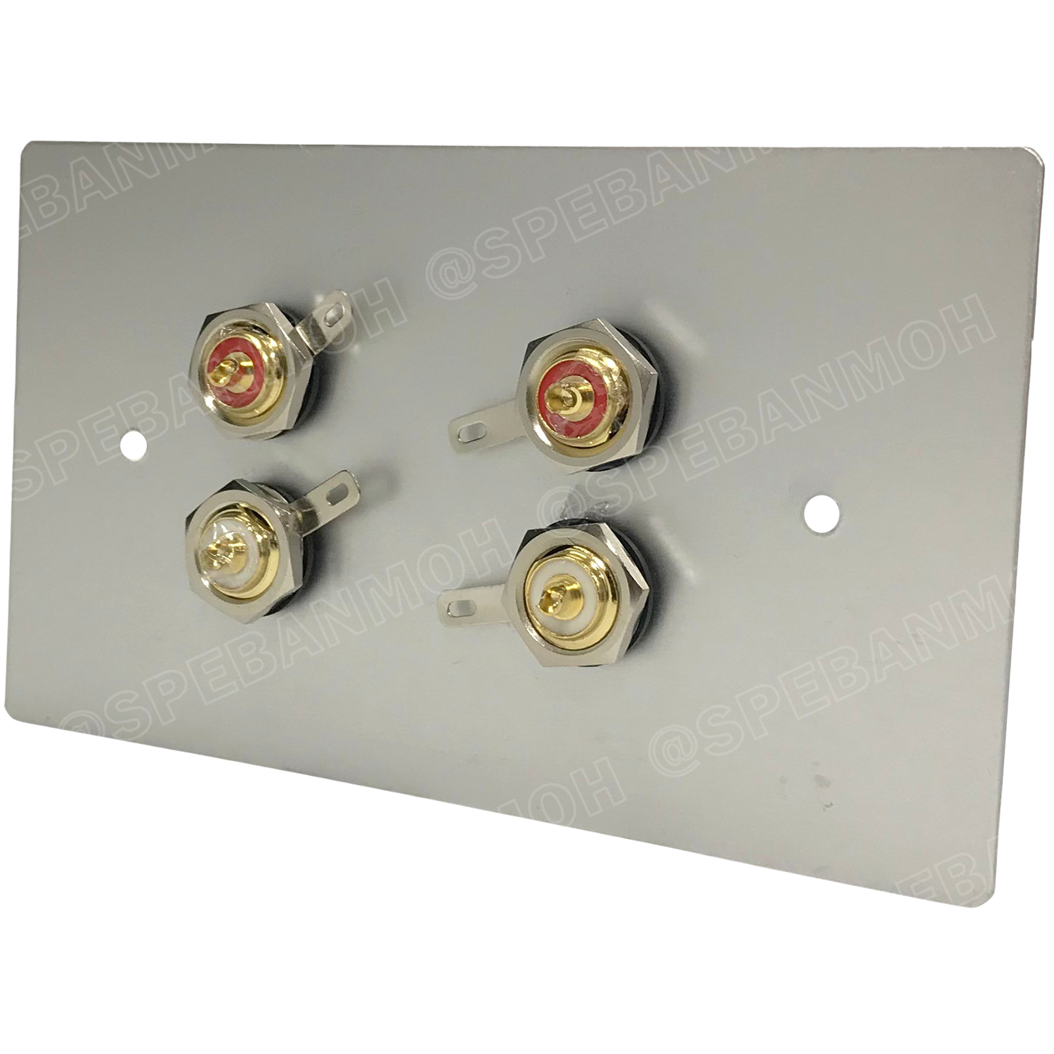 [ 1ชุด ] AMW-RCA-04P ชุดเพลทแอมฟีนอล Amphenol Audio Outlet Panel Aluminium with RCA 4 Port เพลท 4ช่อง RCA เพลทแอมฟินอล คอนเน็คเตอร์ อาร์ซีเอ Amphenol Plate อุปกรณ์เครื่องเสียง Audio Accessories เพลทเครื่องเสียง