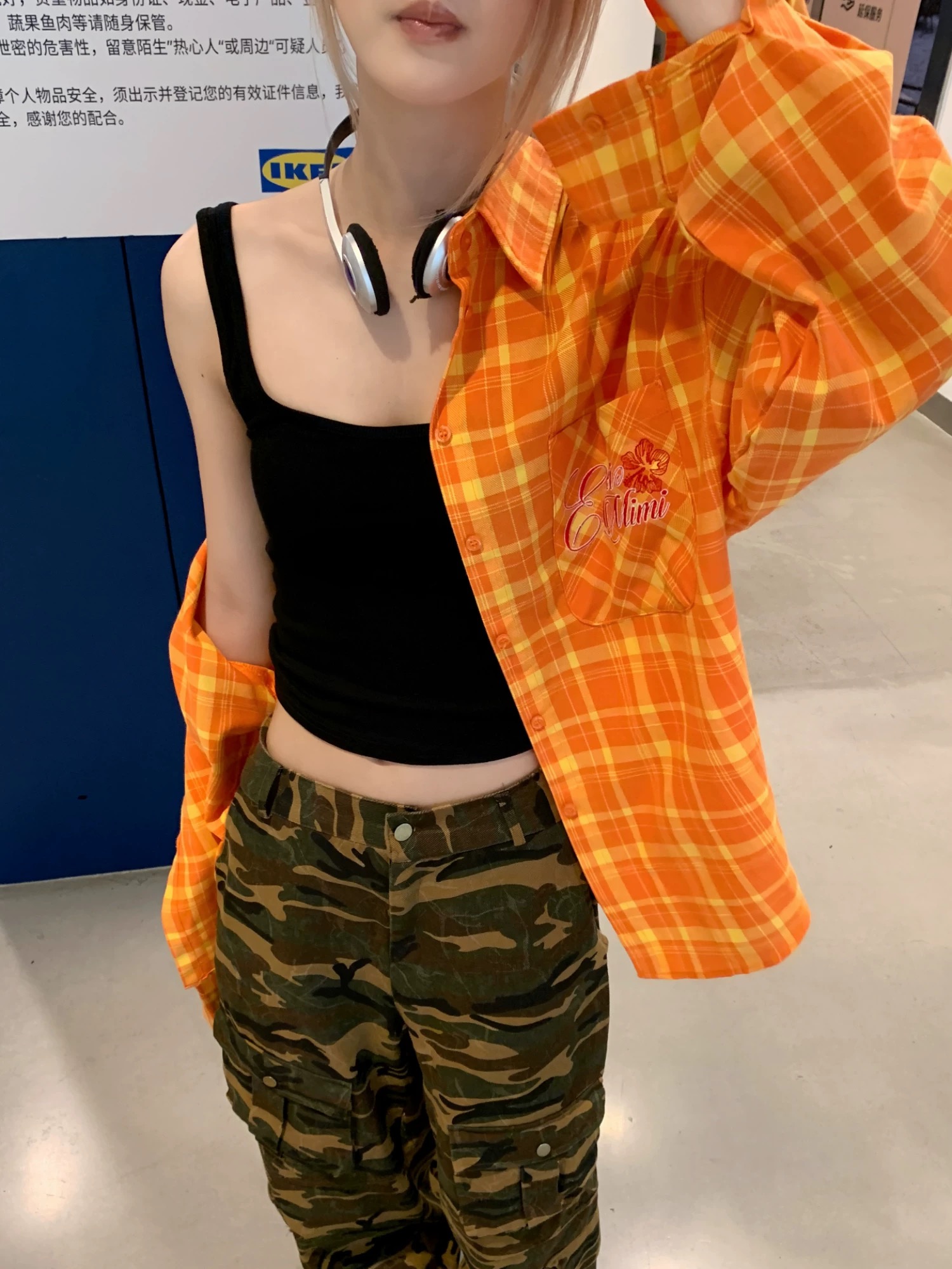 NEW ( ORANGE CHA CHA shirt ) เชิ้ตส้มลายสก็อต พร้อมส่งๆเร็วนี้