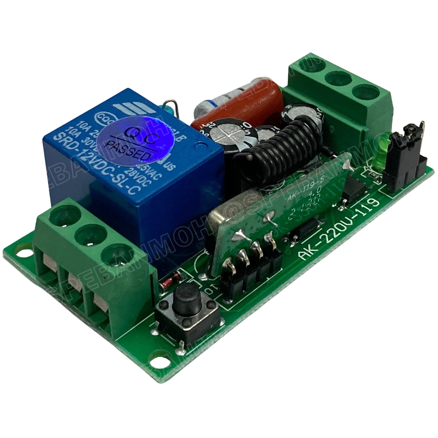 [ 1ชุด ] WRC-CH1-220-433MHz 220V สวิทช์รีโมท 1 ช่อง (Wireless Remote Control Switch), 433Mhz, 220V สวิทซ์รีโมท 220V รีโมทสวิทซ์ สวิทซ์ไร้สาย ไวเลส Switch Wireless ไร้สาย ใช้สัญญาณ 433MHz สวิทช์อัจฉริยะควบคุมแบบไร้สาย สวิทช์ไฟแบบรีโมทไร้สาย