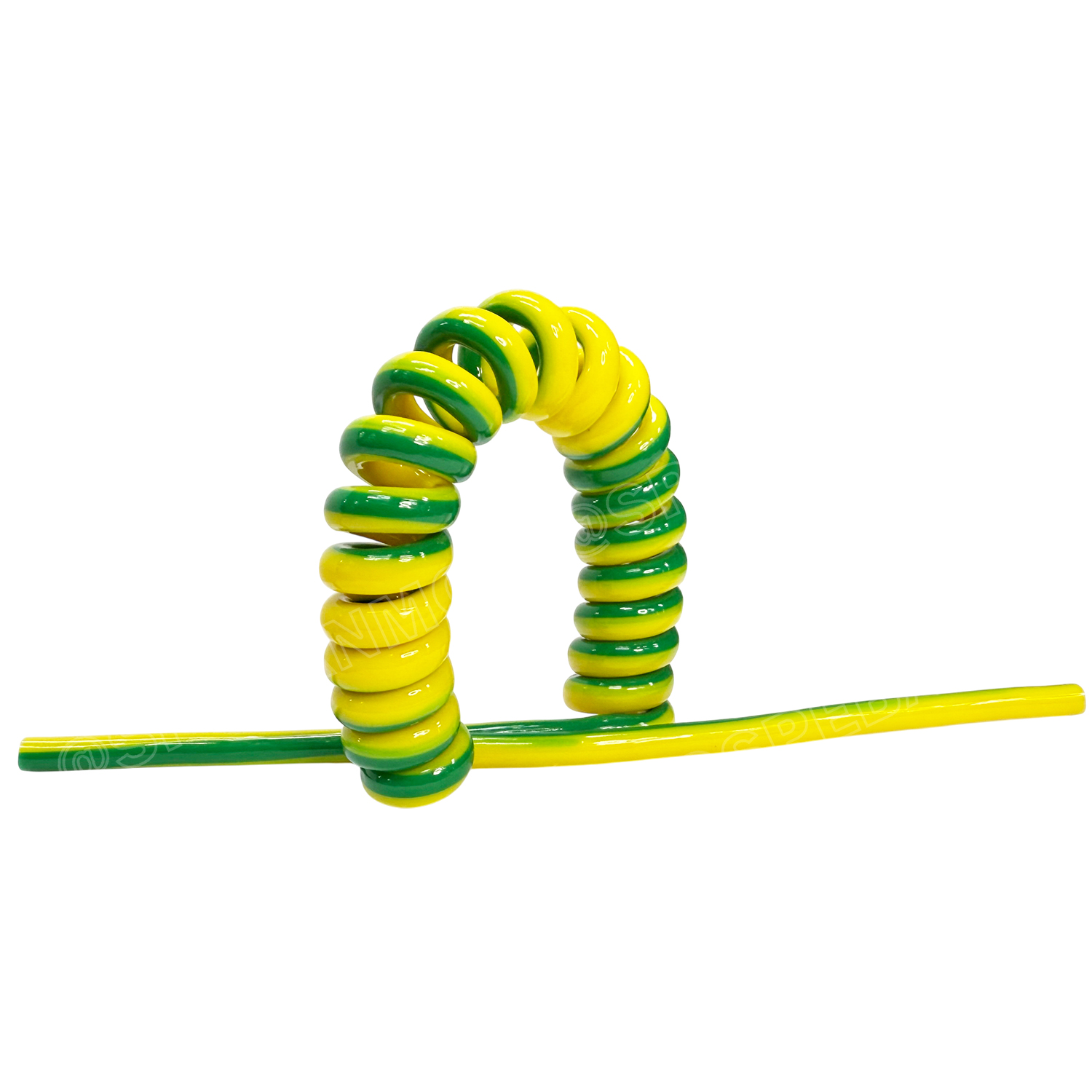 [ 1 เส้น ] CBS-GY สายไฟสปริง เขียวคาดเหลือง ฉนวนสาย TPU Spring Cable Wire Yellow-green Ground Wire 1core สายกราวด์ตู้คอนโทรล สายไฟอ่อน Spiral Cable FLEXCIBLE WIRE สายไฟอ่อน สายคอนโทรล กราวด์ตู้คอนโทรล Ground Wire For Control Box