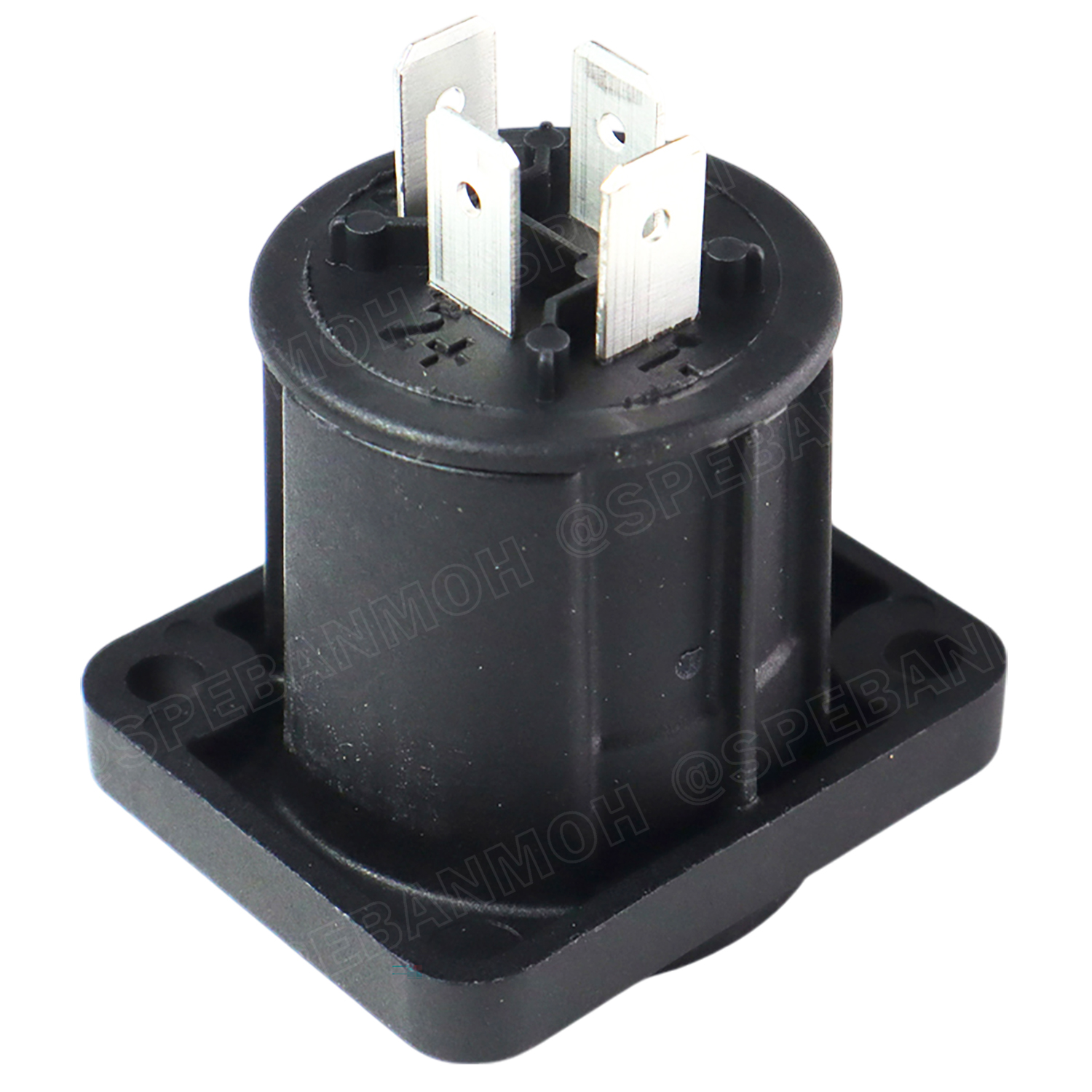 [ 1 ชิ้น ] NL4MPXX NEUTRIK Speakon Female Socket 4P สเปคคอนตัวเมีย เหลี่ยม ติดแท่น แจ็คลำโพง แจ็คติดตู้ลำโพง นิวทริค 4โพล 4ขั้ส Plug Jack สปีกคอนตัวเมีย NL4MP สีดำ Black Audio Connector For Speaker