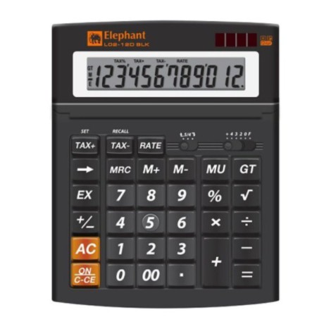 เครื่องคิดเลข L02-12D BLK ตราช้าง Elephant