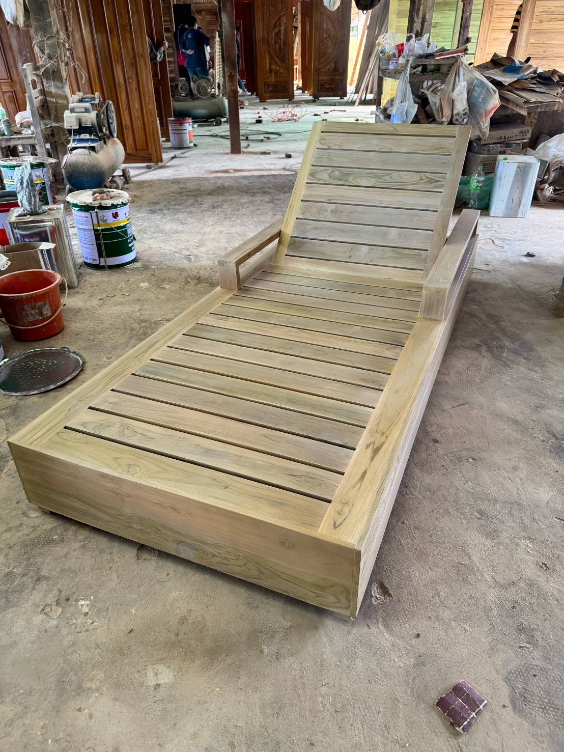 เตียงอาบแดดไม้สัก รุ่น SUNBED DAYBED WHITE GRAY03