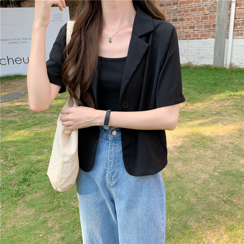 Summer mini blazer - เสื้อคลุมเบลเซอร์มินิ แขนสั้น