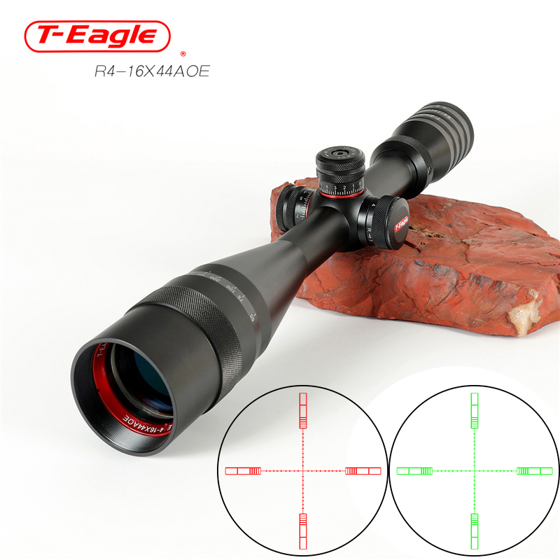 กล้องติดปืน กันน้ำ กันกระแทก มีไฟเส้นเล็ง T-EAGLE R 4 16X44 AOE HK SCOPE