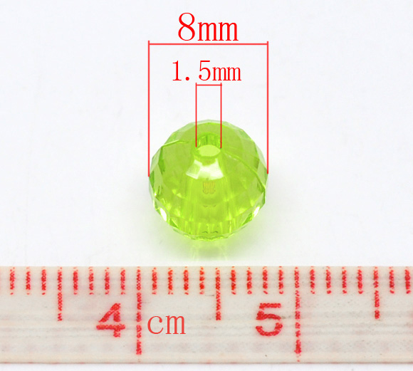 ลูกปัดอะครีลิคกลม คริสตัลสไตล์ ขนาด 8mm แพ็ค 100 เม็ด