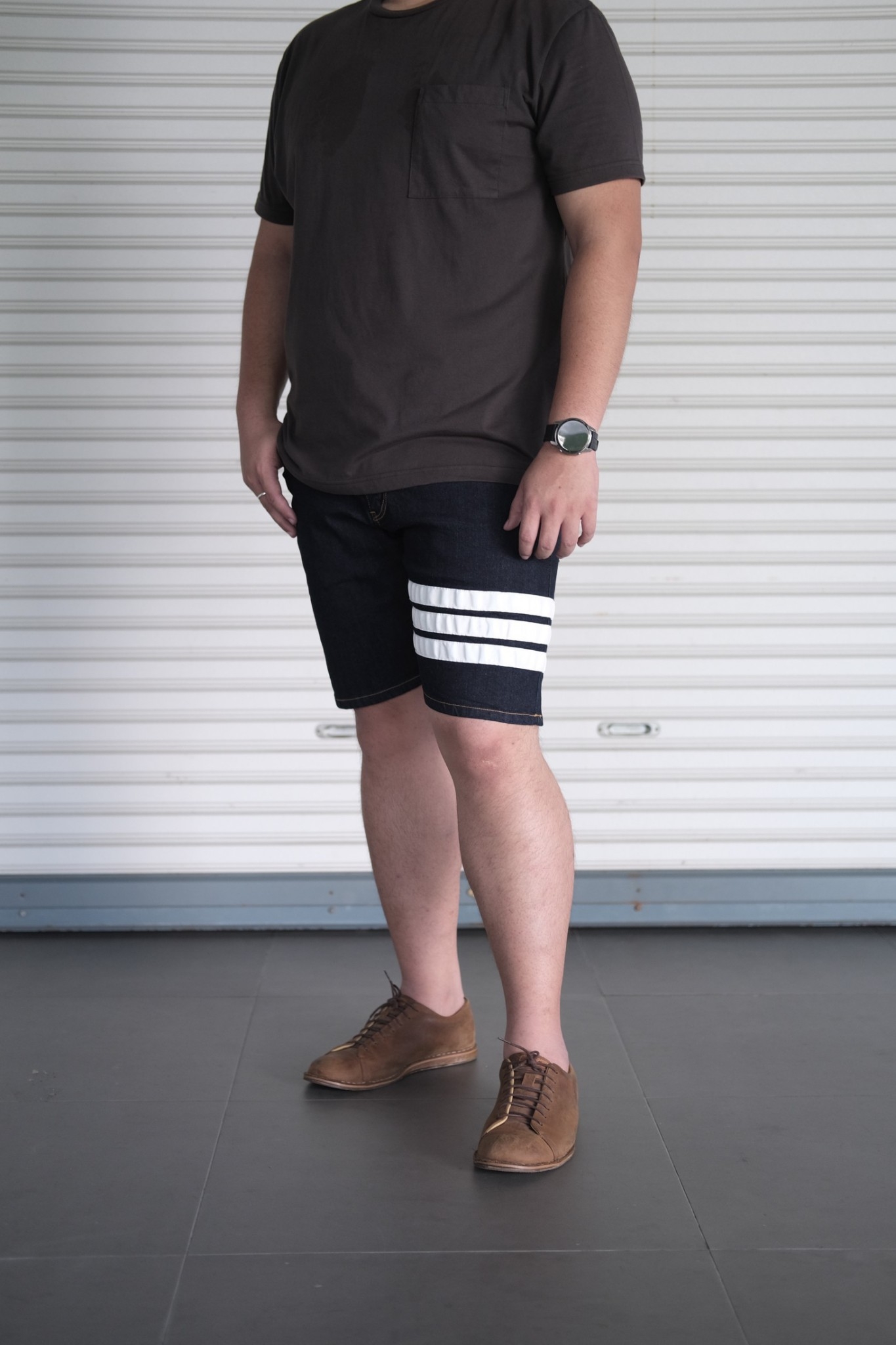 กางเกงยีนส์ขาสั้น มีแถบหนัง ผ้ายืด สำหรับผู้ชายตัวใหญ่ #JS-635 , JS-636 ไซส์ใหญ่ 40-50"