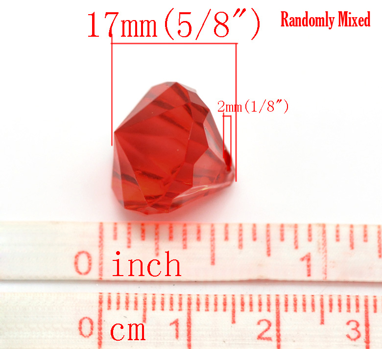 ตัวห้อยอะครีลิคคริสตัลขนาด 17mmx16mm แพ็ค 20 ชิ้น คละสี