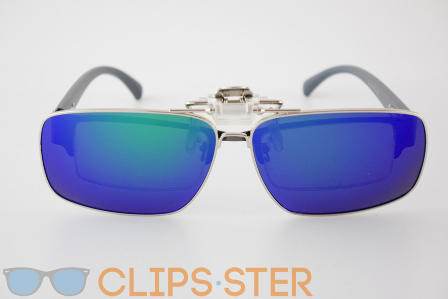 คลิปออนกันแดด Clipsster รุ่น Trapster เลนส์ฟ้าเหลือบเขียวปรอท