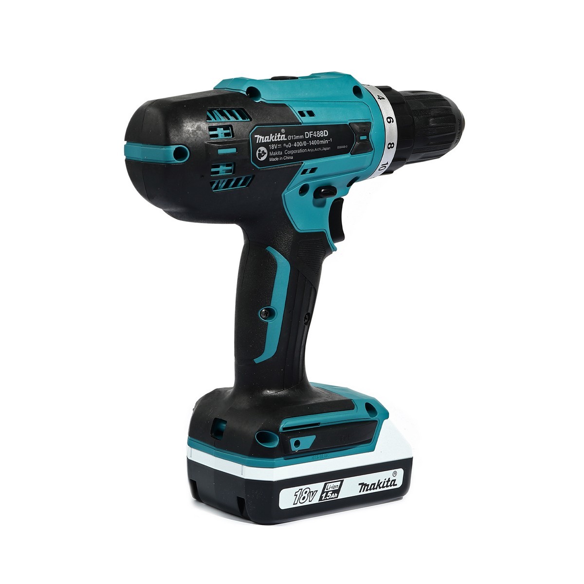 MAKITA สว่านไขควงไร้สาย 18V. 1/2 นิ้ว รุ่น DF488D005 แบต 1.5Ah.x2 พร้อมแท่นชาร์จ + อุปกรณ์เสริม 74 ชิ้น